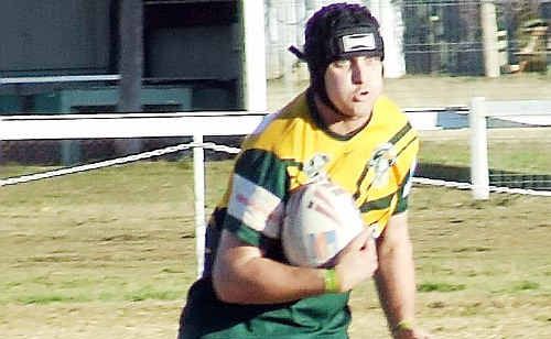 Prop forward Jason Nightingale charges towards the line against Gatton at Platz Oval on Sunday. Prop forward Jason Nightingale charges towards the line against Gatton at Platz Oval on Sunday.